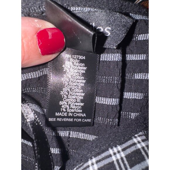 Ali Miles Black White Patchwork Tunic Top 1X Cotton Blend Womens Lagenlook Artsy - Picture 9 of 10